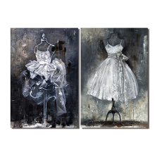 Chinese Factory Wholesale 100% Hand painted Canvas Wall art Dark vibe wedding dress Abstarct mordern Oil Canvas Painting